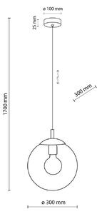 Obesek Esme, Ø 30 cm, dimno siva, steklo, globus, E27