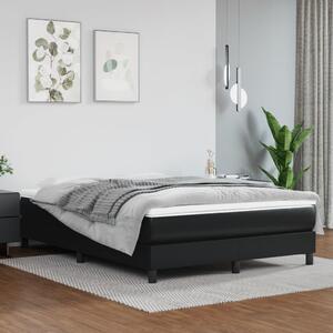 VidaXL Box spring postelja z vzmetnico črn 140x190 cm umetno usnje