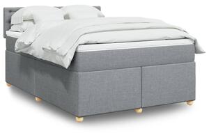 VidaXL Box spring postelja z vzmetnico svetlo siva 160x200 cm žamet