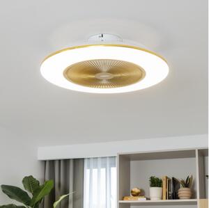 Brilagi - LED Zatemnitvena svetilka z ventilatorjem AURA LED/38W/230V zlata + Daljinski upravljalnik
