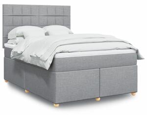 VidaXL Box spring posteljni z vzmetnico svetlo siv 140x190 cm blago