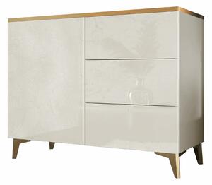 Komoda Comfivo AD100, Sijaj Beige, Zlata, Beige, 85x100x40cm