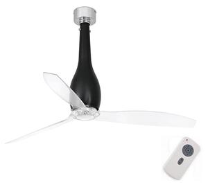 FARO 32003 - Stropni ventilator ETERFAN črna/prozorna pr. 128 cm + Daljinski upravljalnik