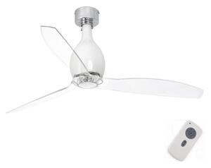 FARO 32020 - Stropni ventilator MINI ETERFAN bela/prozorna pr. 128 cm + Daljinski upravljalnik