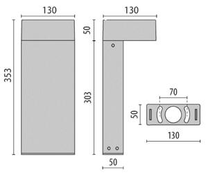 Siva LED luč Mimik 10 Post 300 3.000K