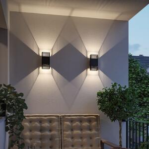 Paulmann LED-stenna svetilka Tharin, 25 cm, črna, svetloba navzgor/navzdol, IP44, Črna, Hodnik, Plastika, Sodobni