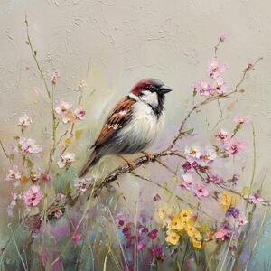 Tiskana slika na platnu 32x32 cm Sparrow – Styler