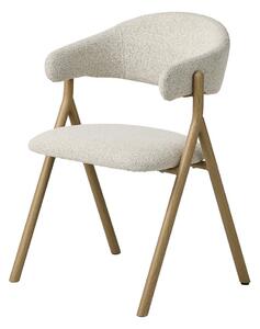 Kremno bel/v naravni barvi oblazinjen jedilni stol z nasloni za roke Frances – Unique Furniture