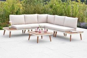LOUNGE GARNITURA akacija trd les aluminij