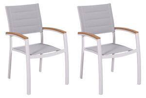 SET VRTNIH STOLOV aluminij siva, naravne barve, bela