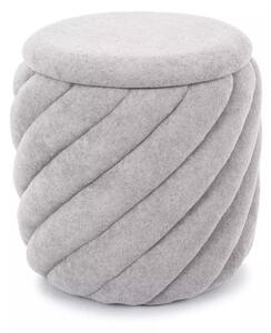 Siva tabure PELARO s shranjevalnim prostorom 42x42 cm