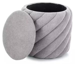 Siva tabure PELARO s shranjevalnim prostorom 42x42 cm