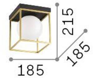 Ideal Lux stropna svetilka Lingotto, črna, opalno steklo, 1-svetlobna