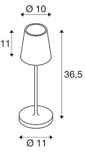 SLV LED svetilka za polnjenje Vinolina Two, črna, aluminij, Ø 11 cm, IP65