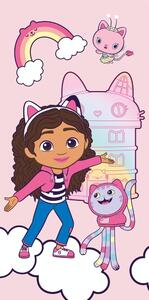 Rožnata bombažna otroška brisača 70x140 cm Gabby´s Dollhouse – Jerry Fabrics