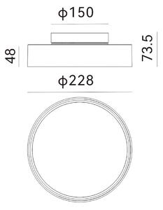 Molto Luce LED zunanja stropna svetilka Nona, Ø 22,8 cm, antracit