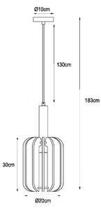 Obesek Rafal, Ø 20 cm, polst, siva, 1-svetloba