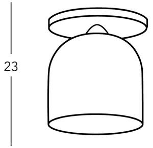 KOLARZ Stropna svetilka Chalet, Ø 19 cm, bela/rjava, steklo/les