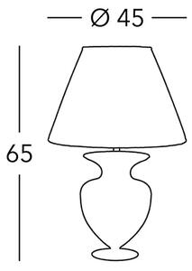 KOLARZ Namizna svetilka Anfora, zlata barva, višina 65 cm, steklo/tkanina