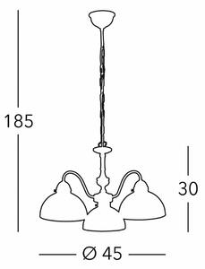 KOLARZ viseča svetilka Nonna, Ø 45 cm, jelenovo zelena, 3-svetlobna