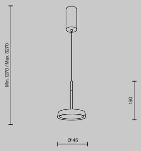 Maytoni LED obesek El, Ø 15,3 cm, oranžna, aluminij