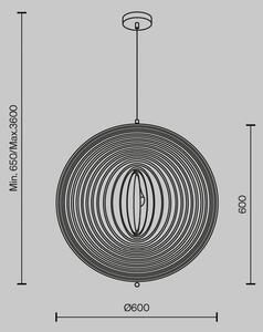 Maytoni Roots obesek, kroglaste oblike, Ø 60 cm, bež, les