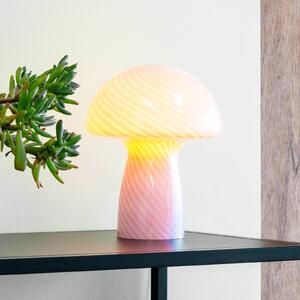 Dyberg Larsen Namizna svetilka Mushroom, roza, višina 23 cm, steklo