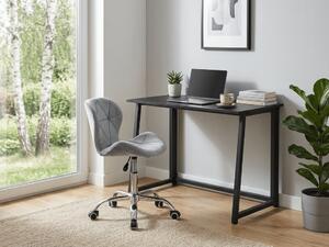 Set za delovno sobo ZARIMO miza 80x40 cm, črna + stol AVOLA VELVET, svetlo siva