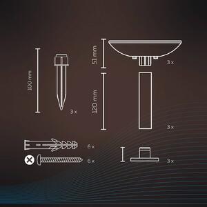 Calex Smart Outdoor Pathlight ground spike CCT RGB 3pcs