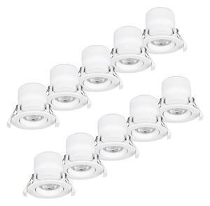 Prios LED svetilka za vgradnjo Shima, bela, 7W, 3000K, 10 kosov, z