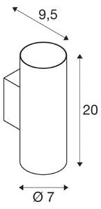 SLV Asto Tube stenska svetilka, GU10, navzgor/navzdol, črna