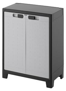 Regalux Space Line Plastična večnamenska omara (Do x Š x V: 44 x 80 x 100 cm, Število vrat: 2 kos, Sive barve/črne barve) productname.garantie.plussig