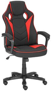 GAMING STOL kovina, umetna masa, tekstil rdeča, črna