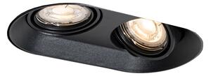 Okrogel vgradni reflektor črn GU10 50 mm 2-lučni - Hubs