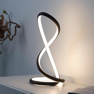 Paul Neuhaus LED namizna svetilka Twist, črna, višina 42 cm, zatemnjen, Črna, spalnica, Aluminij, Sodobni
