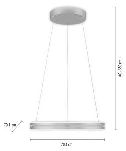 PURE LED viseča svetilka E-Loop aluminij Ø 70 cm Aluminij CCT