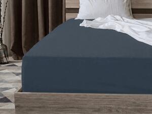 Bombažna rjuha z elastiko STANDARD 90 x 200 cm sivo-modra
