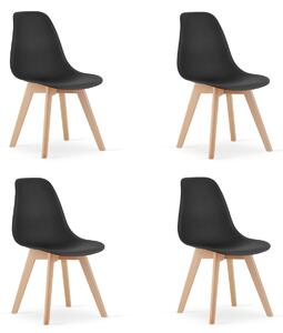 Set 4 jedilnih stolov KITO črnih