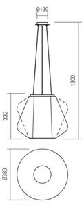 Redo 01-1140 - Lestenec na vrvici FUSION 1xE27/42W/230V pr. 38 cm siva