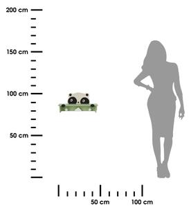Otroška stenska polica z obešalniki panda/zelena