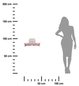 Otroška stenska polica z obešalniki mačka/roza