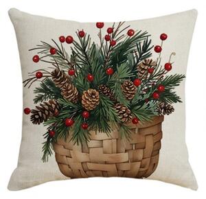 Božična prevleka za blazino FOREST GIFT 45x45 cm, bež