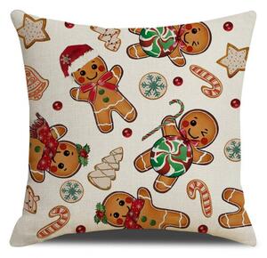 Božična prevleka za blazino GINGER PARADE 45x45 cm, bež