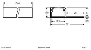 EVN APFL1 Profil za aluminijaste ploščice, enostranski, 200 cm x 3,7 cm