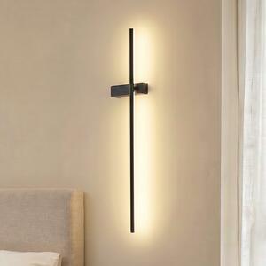 Lindby LED-stenna svetilka Natsumi, črna, aluminij, 90 cm, Črna, Dnevna soba / jedilnica, Aluminij, Sodobni
