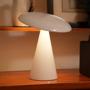Beacon Lighting LED namizna svetilka na baterije Kinoko, bela, 27 cm, CCT, zatemnjen, Bela, Dnevna soba / jedilnica, Plastika, Sodobni
