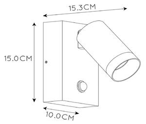 Zunanji stenski reflektor Taylor Sensor, 1-svetlobni črni