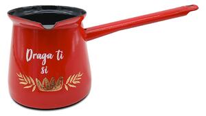Džezva rdeča "Draga ti si kraljica" 0,4l - Rdeča