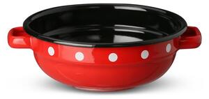 Kmečka skleda rdeča s pikami - 0,8l (14cm)