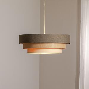 Triniti viseča luč, rjava/bež/kremasta, Ø 60 cm, tekstil